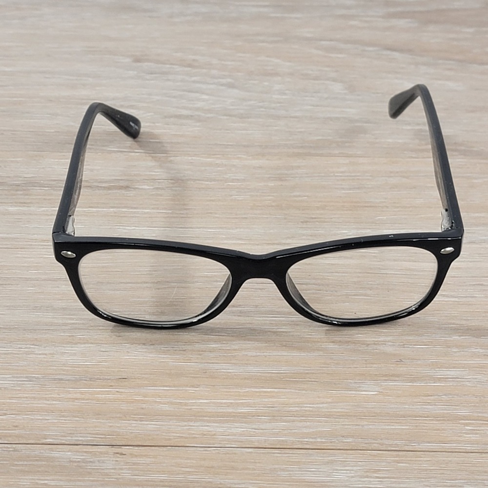 Enhance 3966 Mens Shiny Black Rectangular Eyeglasses Frames Only 52/18/145